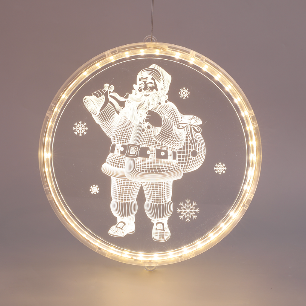 ^ 3D ACRYLIC SANTA, 24 WW LED ΣΤΑΘ. IP20 21X21.6CM, USB ΚΑΛ. ΤΡΟΦΟΔ.  -X08241258